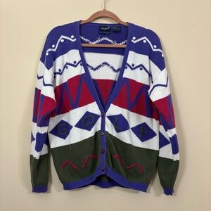 Stanley Blacker embroidered cardigan women’s L GOLF cottagecore athleisure cl